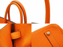 Load image into Gallery viewer, HERMES エルメス BIRKIN バーキン35 オレンジ シルバー金具 トゴ ハンドバッグ □R刻印 中古 47947 正規品