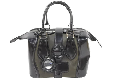 BALENCIAGA バレンシアガ トートバッグ ドクターバッグ ミラー付き シルバー金具 レザー ブラック 美品 中古 47966