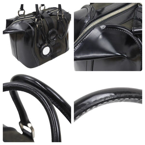 BALENCIAGA バレンシアガ トートバッグ ドクターバッグ ミラー付き シルバー金具 レザー ブラック 美品 中古 47966