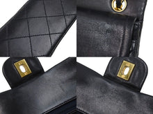 Load image into Gallery viewer, CHANEL シャネル マトラッセWフラップチェーンショルダーバッグ 0番台 ラムスキン 23cm ネイビー ゴールド金具 美品 中古 47974