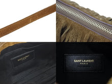 Load image into Gallery viewer, YVES SAINT LAURENT イヴ・サンローラン ショルダーバッグ フリンジ シルク スウェード ブラウン ゴールド金具 美品 中古 47977