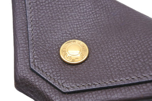 HERMES エルメス コインケース ル・ヴァンキャトル シェブルミゾル ブラウン □I刻印 ゴールド金具 美品 中古 47981