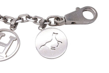 Load image into Gallery viewer, HERMES エルメス アミュレット4 ブルロック バッグチャーム キーホルダー 50g ドッグ ホース H メタル シルバー 美品 中古 47998