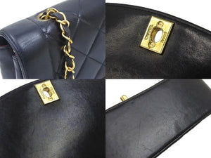 CHANEL シャネル ヴィンテージ ダイアナ22 マトラッセチェーンショルダーバッグ 2番台 ブラック ゴールド金具 美品 中古 48008