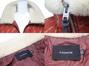 COACH コーチ ダウンジャケット ナイロン ロゴ総柄 切替え マルチ C6572 M 美品 中古 48009