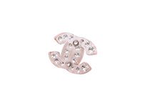 Load image into Gallery viewer, 美品 CHANEL シャネル ピアス ココマーク ピンククリア ラインストーン 18S ピンク シルバー中古 48040