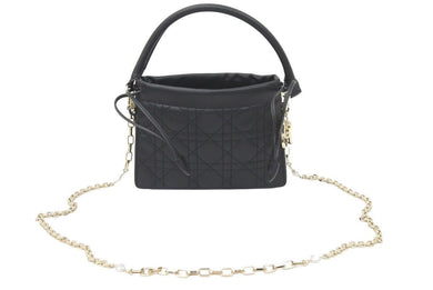 新品未使用 ChristianDior クリスチャンディオール レディディオール ショルダーバッグ レザー ブラック シルバー 美品 中古 48045