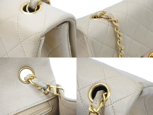[USED/中古]CHANEL シャネル ショルダーバッグ ベージュ ラムスキン ゴールド金具 Cランク 中古 48054