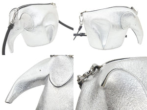 LOWEW ロエベ ショルダーバッグ ミニショルダーバッグ ミニバッグ レザー シルバー ブラック シルバー金具 美品 中古 48055
