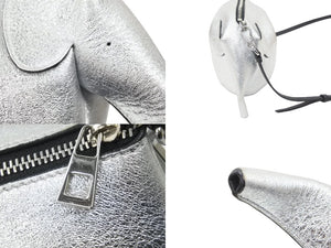 LOWEW ロエベ ショルダーバッグ ミニショルダーバッグ ミニバッグ レザー シルバー ブラック シルバー金具 美品 中古 48055