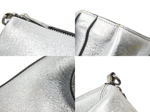 LOWEW ロエベ ショルダーバッグ ミニショルダーバッグ ミニバッグ レザー シルバー ブラック シルバー金具 美品 中古 48055