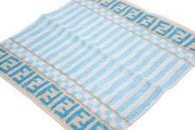 Load image into Gallery viewer, FENDI フェンディ ハンカチ ズッカ柄 コットン ブルー ホワイト ベージュ 美品 中古 48064
