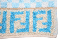 Load image into Gallery viewer, FENDI フェンディ ハンカチ ズッカ柄 コットン ブルー ホワイト ベージュ 美品 中古 48064