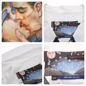 極美品 PRADA プラダ Impossible True Love インポッシブルトゥルーラブ 2016AW 半袖 レーヨン マルチカラー サイズXS 中古 48085