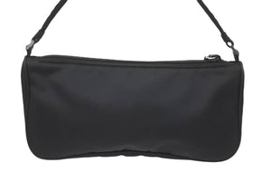 PRADA プラダ アクセサリーポーチ NERO ハンドバッグ ナイロン 小物入れ ロゴ プレート MV633 美品 中古 48091