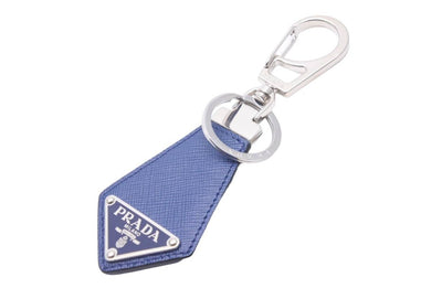 PRADA プラダ キーホルダー・キーチャーム レザー プレート付き 2PP041 053 ブルー系 中古 48100