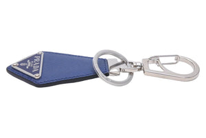 PRADA プラダ キーホルダー・キーチャーム レザー プレート付き 2PP041 053 ブルー系 中古 48100