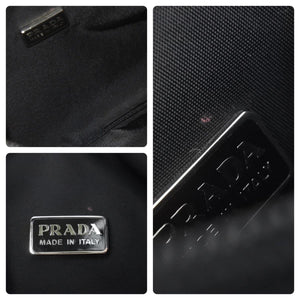PRADA プラダ ハンドバッグ テスート ナイロン ブラック 三角ロゴ シルバー金具 美品 中古 48116