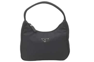 PRADA プラダ ハンドバッグ テスート ナイロン ブラック 三角ロゴ シルバー金具 美品 中古 48116