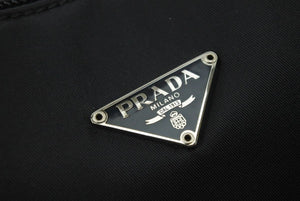 PRADA プラダ ハンドバッグ テスート ナイロン ブラック 三角ロゴ シルバー金具 美品 中古 48116