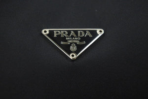 PRADA プラダ ハンドバッグ テスート ナイロン ブラック 三角ロゴ シルバー金具 美品 中古 48116