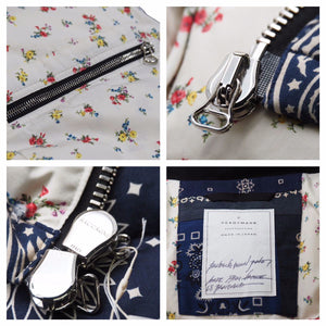 廃盤 READYMADE レディメイド バンダナ ダウンジャケット ペイズリー リメイク ネイビー 2 ユニセックス 未使用 中古 48124