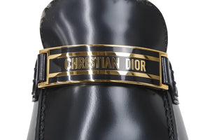 Christian Dior クリスチャンディオール ローファー カウハイド スウェード ブラック KDB757VES S29X ゴールド金具 新品未使用48144