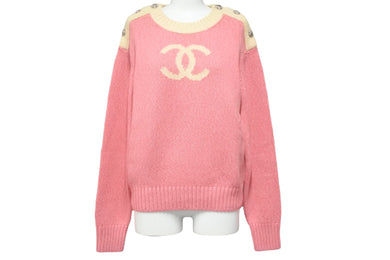 CHANEL シャネル ニット・セーター シャネル ロゴプルオーバー 22/23秋冬 ピンク カシミヤ P73911K10586 新品 48145