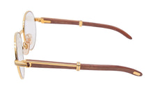 Load image into Gallery viewer, Cartier カルティエ メガネ 眼鏡 ウッドテンプル サングラス アイウェア 度あり カラーレンズ 135b 55□18 美品 中古 48148