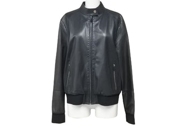 HERMES エルメス レザージャケット ライダースジャケット シングル イタリア製 ラムスキン ブラック サイズ40 美品 中古 48164