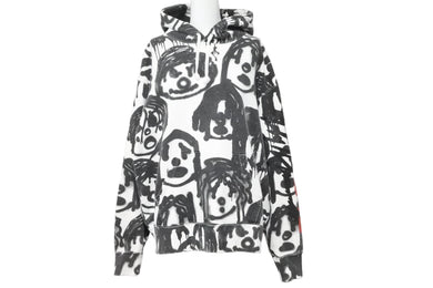 Supreme シュプリーム × YOHJI YAMAMOTO コラボ パーカー 20AW コットン ホワイト ブラック S 美品 中古 48178