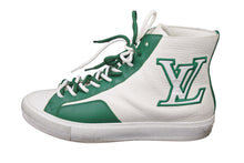 Load image into Gallery viewer, LOUIS VUITTON ルイ ヴィトン スニーカー ハイカット タトゥーライン FA0231 レザー ホワイト グリーン 6 保存袋付 美品 中古 48186