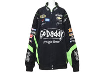 Load image into Gallery viewer, JEFFHAMILTON ジェフハミルトン NACAR ナスカー ヴィンテージ レーシングジャケット ブラック グリーン 2XL 美品 中古 48205