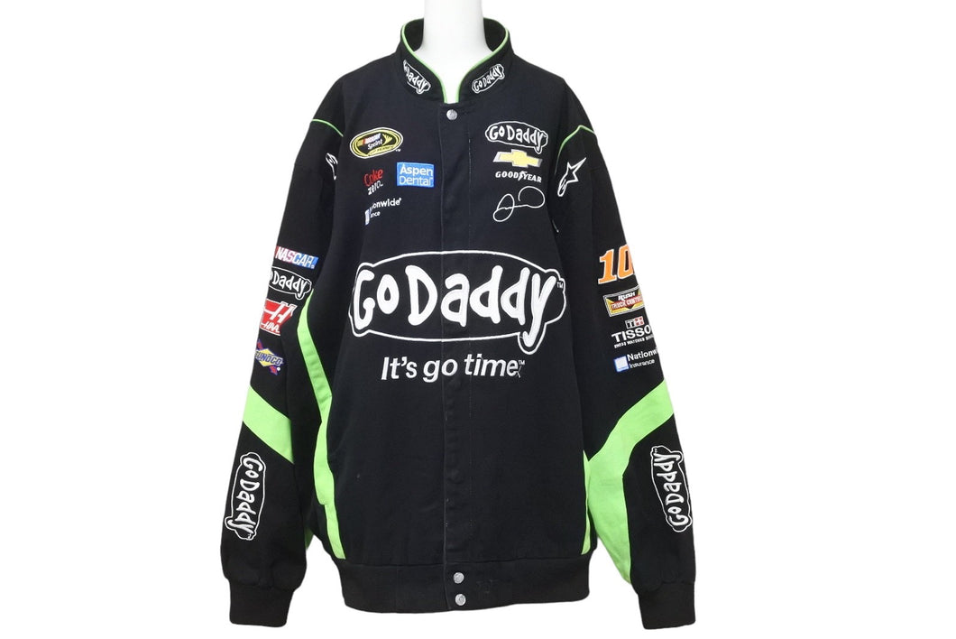 JEFFHAMILTON ジェフハミルトン NACAR ナスカー ヴィンテージ レーシングジャケット ブラック グリーン 2XL 美品 中古 48205