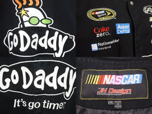 JEFFHAMILTON ジェフハミルトン NACAR ナスカー ヴィンテージ レーシングジャケット ブラック グリーン 2XL 美品 中古 48205