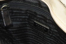 Load image into Gallery viewer, PRADA プラダ ミニトートバッグ ハンドバッグ トライアングルロゴ ツイード レザー ベージュ ブラック アイボリー 良品 中古 48241