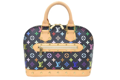 極美品 LOUIS VUITTON ルイヴィトン モノグラムマルチ ハンドバッグ アルマ M92646 ブラック マルチ ゴールド金具 中古 48261