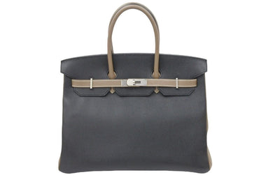 極美品 HERMES エルメス BIRKIN バーキン35 SPO スペシャルオーダー ブラック エトュープ ハンドバッグ □Q刻印 中古 48265
