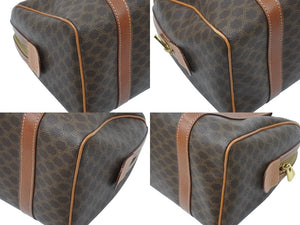 CELINE セリーヌ ハンドバッグ ヴィンテージ マカダムミニボストン 25㎝ バック ブラウン DM97/2 中古 48268