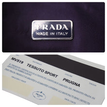 Load image into Gallery viewer, PRADA プラダ ホーボー ナイロン ハンドバッグ パープル 紫 MV519 ミニバッグ 三角ロゴ金具 プレート 美品 中古 48272
