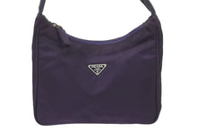 Load image into Gallery viewer, PRADA プラダ ホーボー ナイロン ハンドバッグ パープル 紫 MV519 ミニバッグ 三角ロゴ金具 プレート 美品 中古 48272