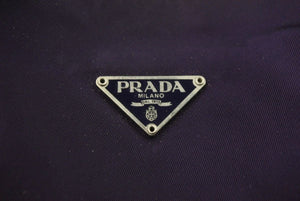 PRADA プラダ ホーボー ナイロン ハンドバッグ パープル 紫 MV519 ミニバッグ 三角ロゴ金具 プレート 美品 中古 48272