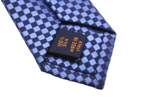 LOUIS VUITTON ルイ・ヴィトン クラヴァット マイクロダミエ 8CM シルク 100％ マリーヌ ブルー ネイビー MR0198 中古 48287