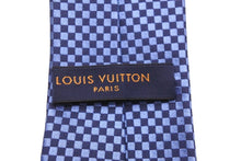 Load image into Gallery viewer, LOUIS VUITTON ルイ・ヴィトン クラヴァット マイクロダミエ 8CM シルク 100％ マリーヌ ブルー ネイビー MR0198 中古 48287