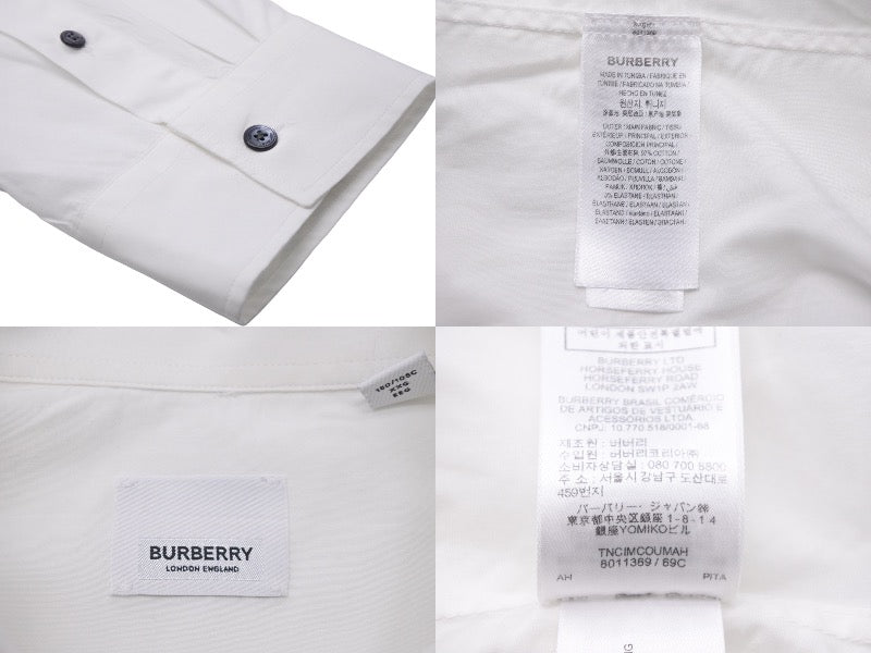 BURBERRY バーバリー TB ロゴ 長袖シャツ ホワイト トップス 白 刺繍