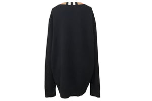 極美品 BURBERRY バーバリー カシミヤ セーター ヴィンテージチェック ブラック ベージュ トップス 8023461 サイズXXL 中古 48295