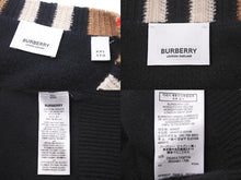 Load image into Gallery viewer, 極美品 BURBERRY バーバリー カシミヤ セーター ヴィンテージチェック ブラック ベージュ トップス 8023461 サイズXXL 中古 48295