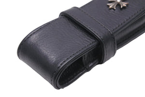クロムハーツ ペンケース ペンケース レザー クロス ラベル 2本入れ用 美品 中古 48304