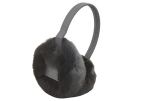 極美品 CHANEL シャネル スポーツライン 06A イヤーマフ ファー ココマーク ブラック グレー 中古 48340