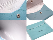 Load image into Gallery viewer, 極美品 TIFFANY&amp;Co. ティファニー カードケース ティファニーブルー 名刺入れ 小物 シルバー金具 ロゴ レザー 中古 48391